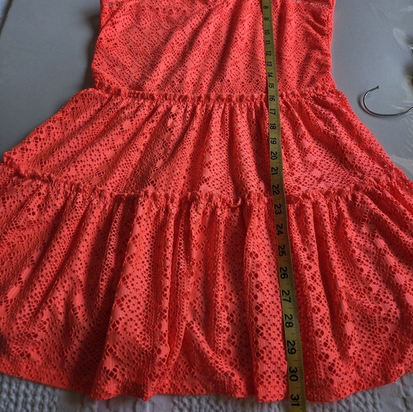 Pink Crochet Sleeveless Swim Cver Up Dress - Picture 5 of 6